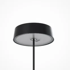 Lámpara de mesa Lucande LED recargable Tibia, negra, aluminio, USB, IP54