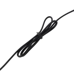 Lámpara de mesa Lucande Luoti, negra, textil, altura 57 cm
