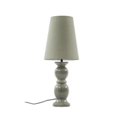 Lámpara de mesa Lucande Lyndorin, verde, cerámica