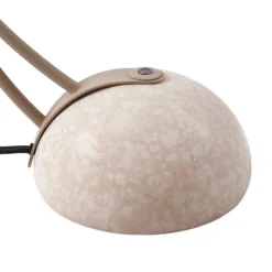 Lámpara de mesa Lucande Rivera, beige, metal, piedra, 51 cm, G9