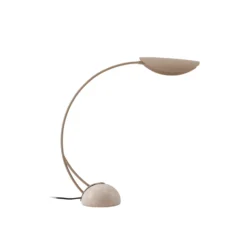 Lámpara de mesa Lucande Rivera, beige, metal, piedra, 51 cm, G9