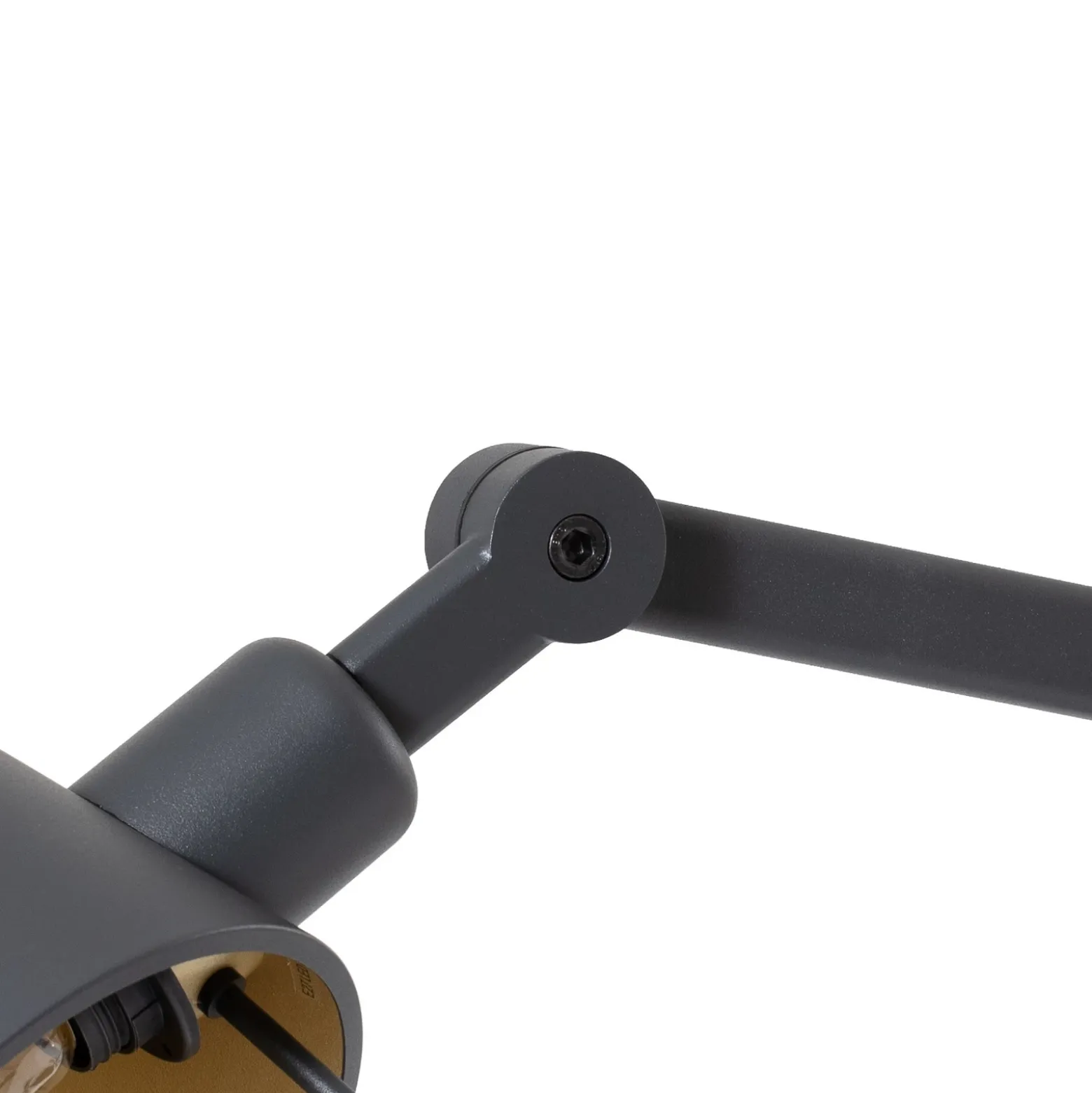 Lámpara de mesa Lucande Silka, 93 cm, negra, regulable, E27