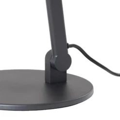 Lámpara de mesa Lucande Silka, 93 cm, negra, regulable, E27