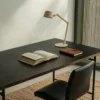 Lámpara de mesa Lucande Silka, 93 cm, beige, regulable, E27