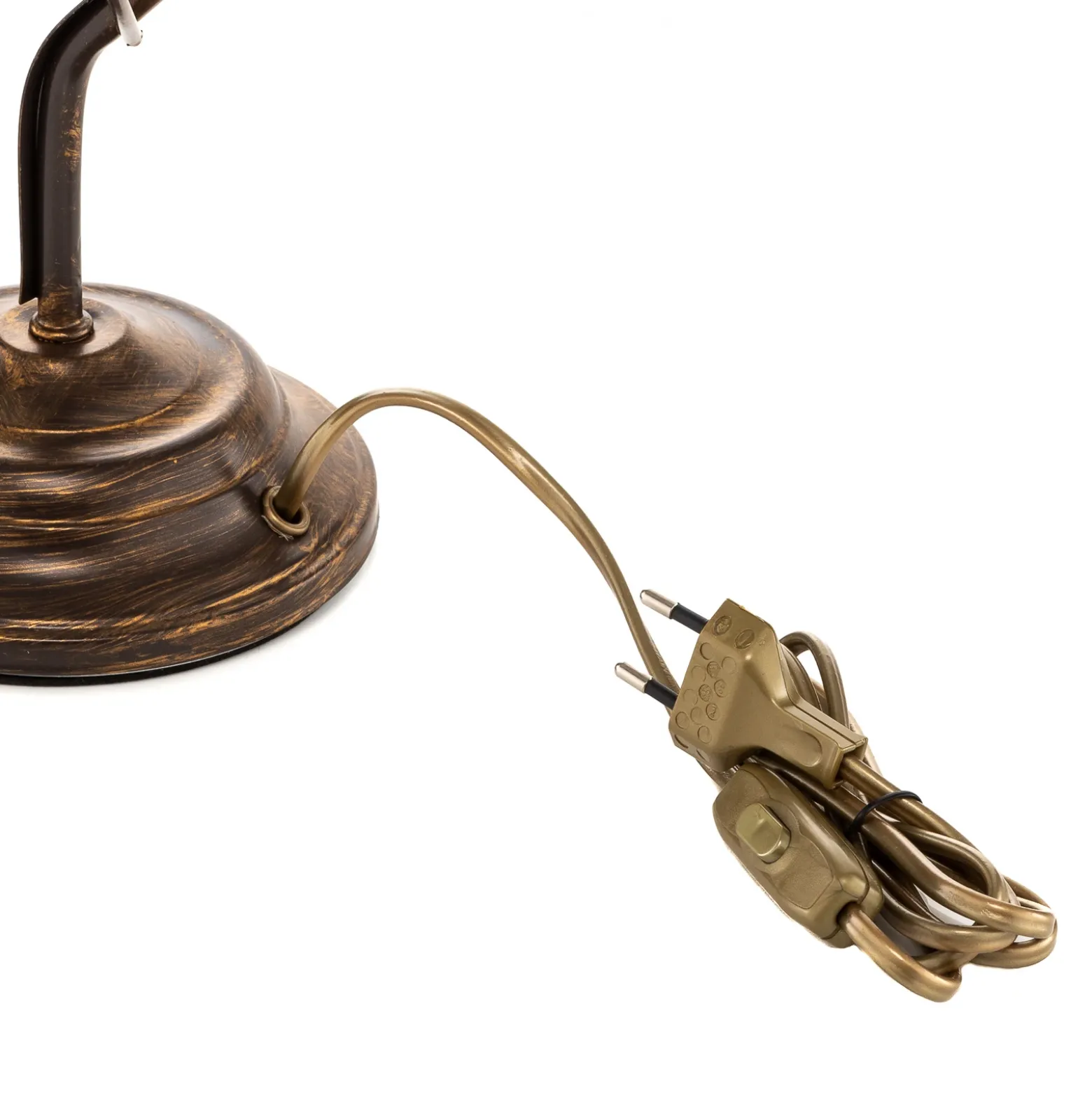 Lámpara de mesa Lucrezia en bronce con pantalla floral