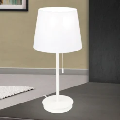 Lámpara de mesa Ludwig con puerto USB blanco