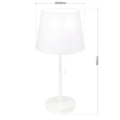 Lámpara de mesa Ludwig con puerto USB blanco