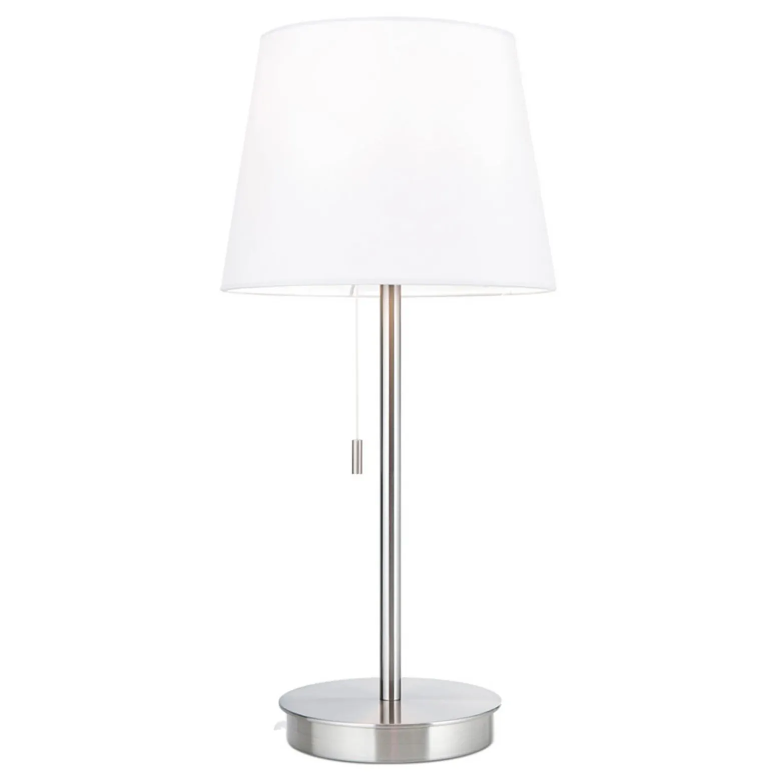 Lámpara de mesa Ludwig, USB blanco/níquel mate
