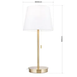 Lámpara de mesa Ludwig, USB blanco/latón antiguo