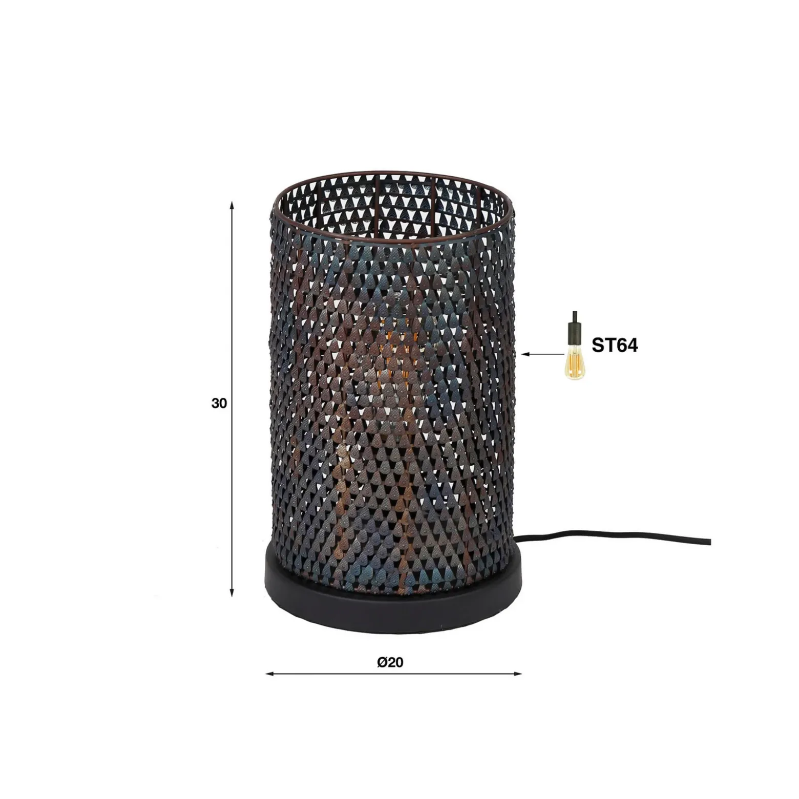 Lámpara de mesa Luzien, altura 30 cm, 1 luz