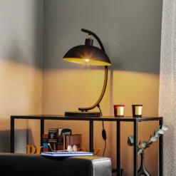 Lámpara de mesa 1036, 1 luz, negro-dorado