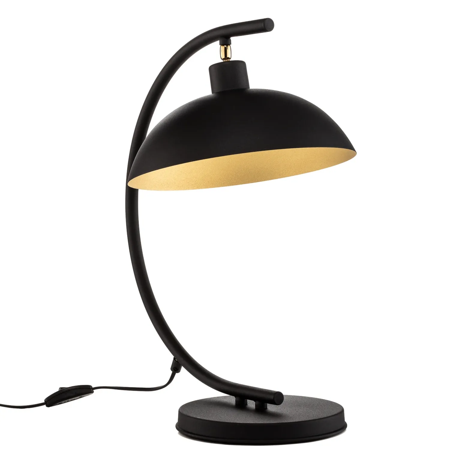 Lámpara de mesa 1036, 1 luz, negro-dorado