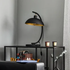 Lámpara de mesa 1036, 1 luz, negro-dorado