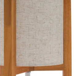 Lámpara de mesa 3193, madera, textil de lino, altura 52cm