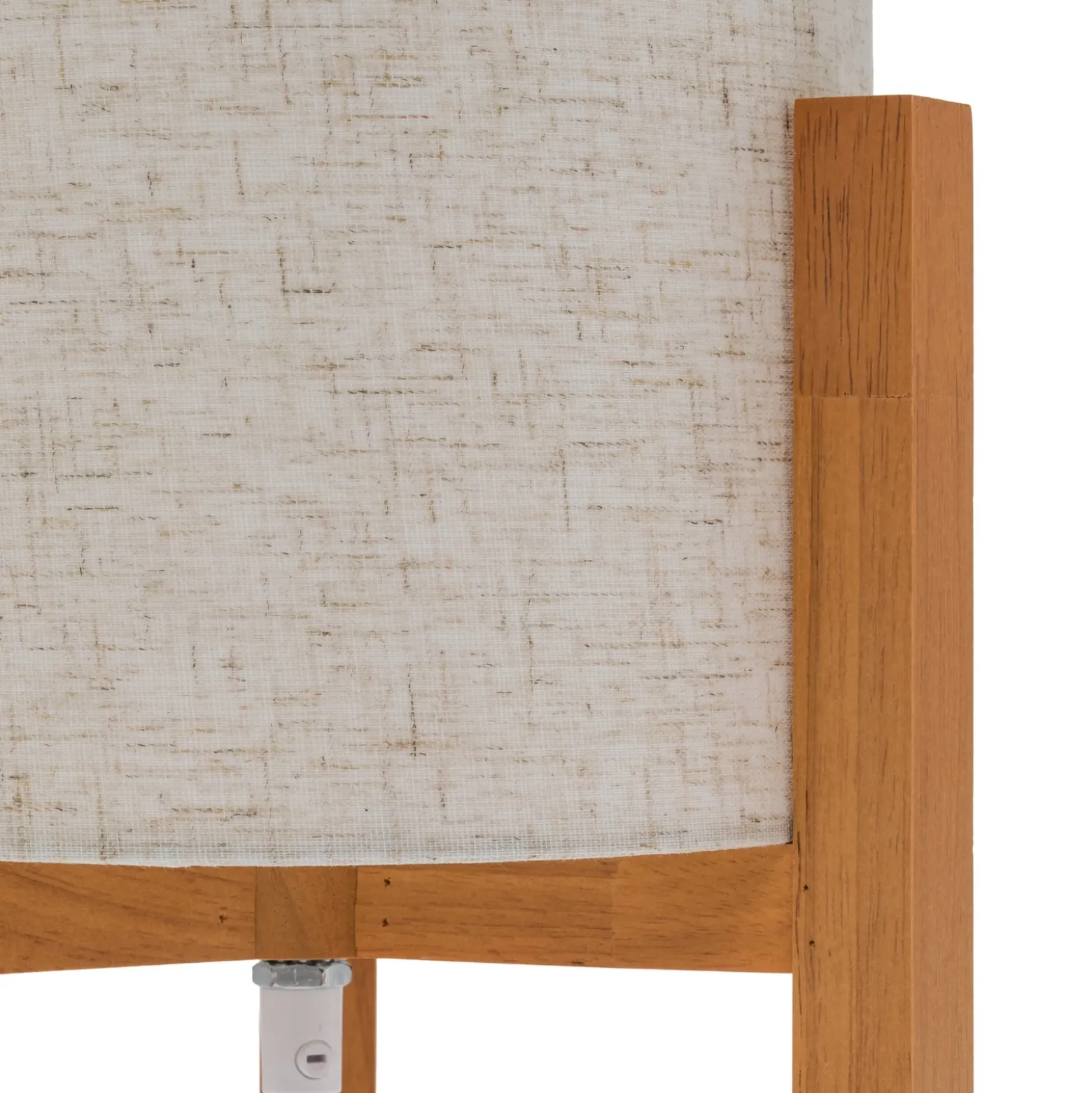 Lámpara de mesa 3193, madera, textil de lino, altura 32cm