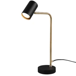 Lámpara de mesa Marley, negro/latón, altura 45 cm, metal