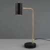 Lámpara de mesa Marley, negro/latón, altura 45 cm, metal