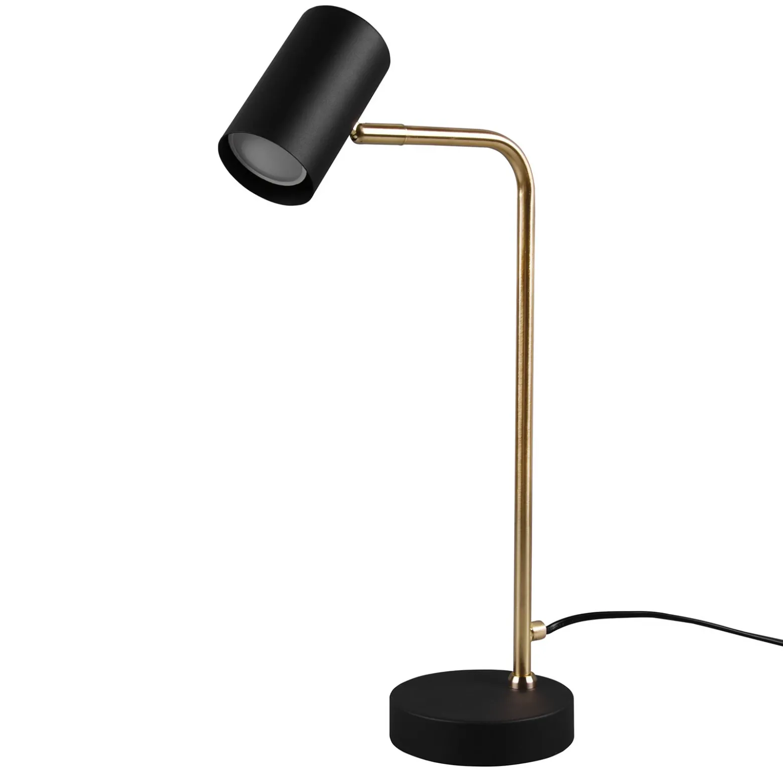 Lámpara de mesa Marley, negro/latón, altura 45 cm, metal