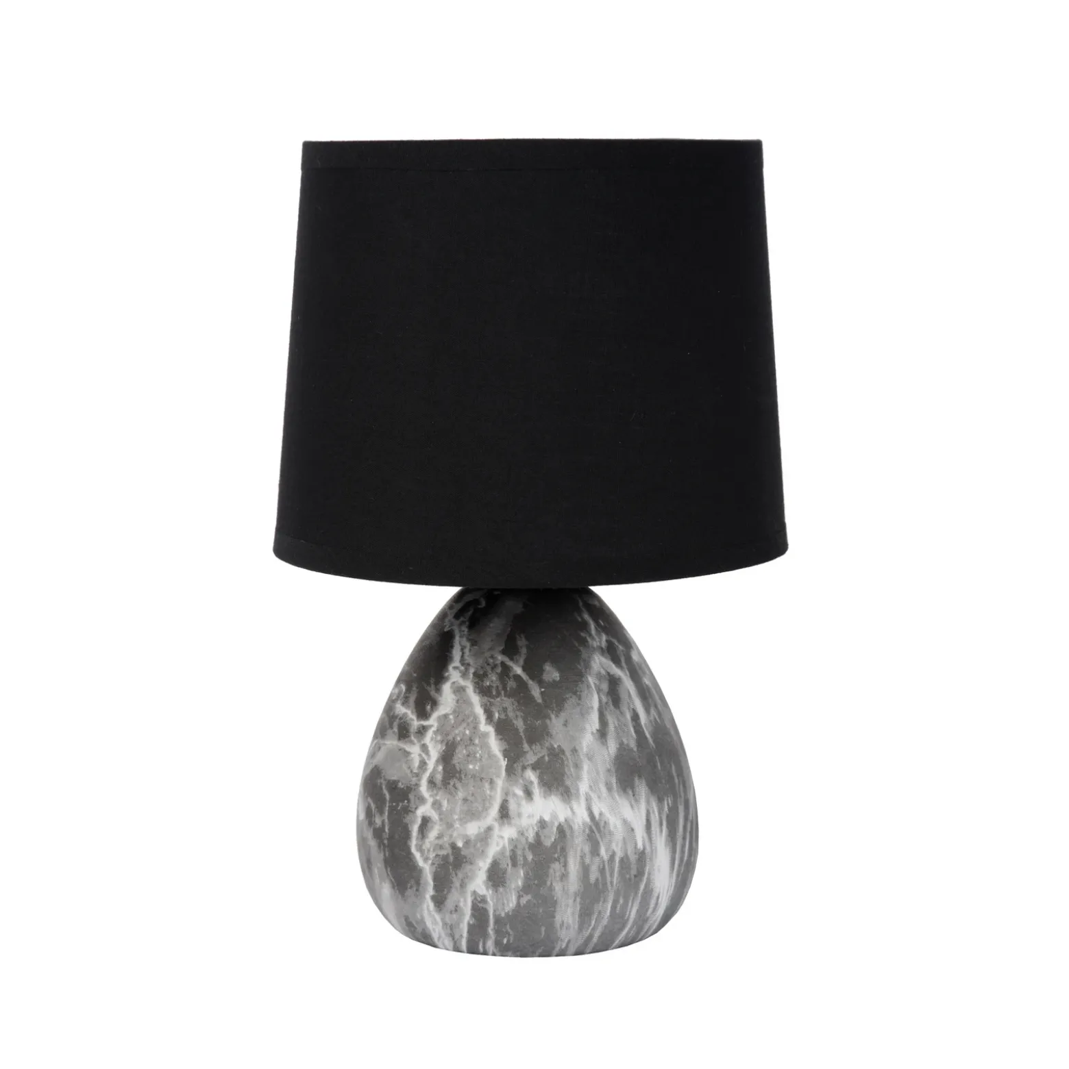 Lámpara de mesa Marmo con pie de cerámica, negro