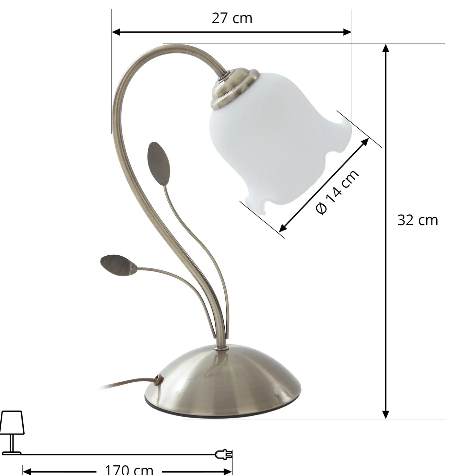 Lámpara de mesa Matea de diseño floral
