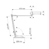 Lámpara de mesa MAULoffice, negro/plateado, altura 56 cm, metal