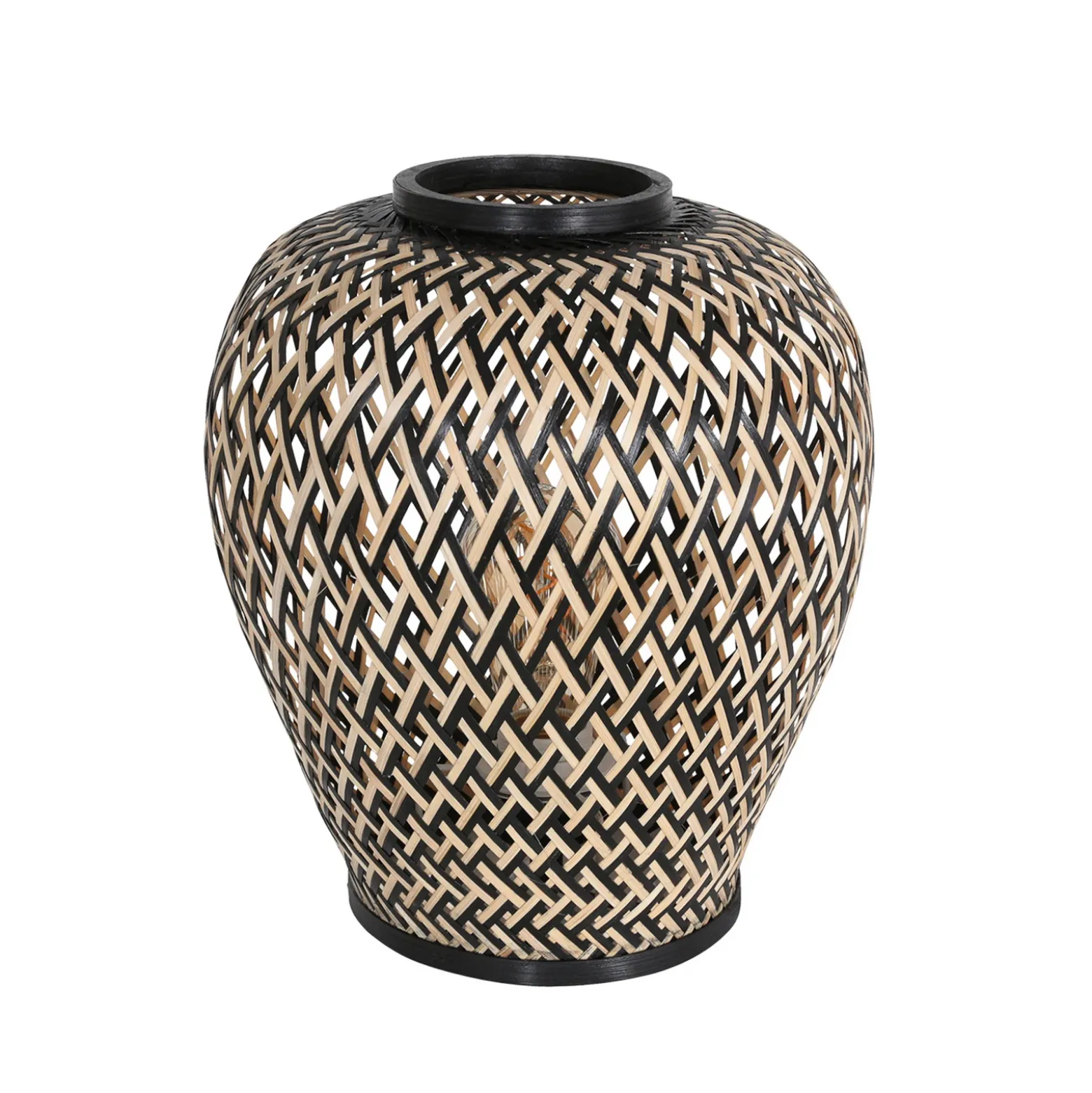 Lámpara de mesa Maze, negro-natural