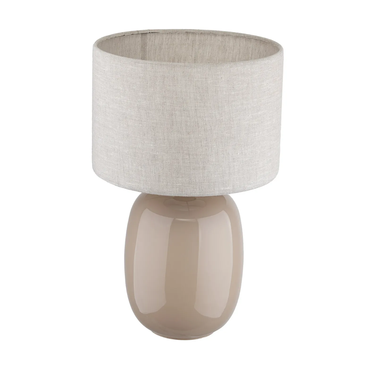 Lámpara de mesa Melody, arena, textil, altura 48 cm, E27