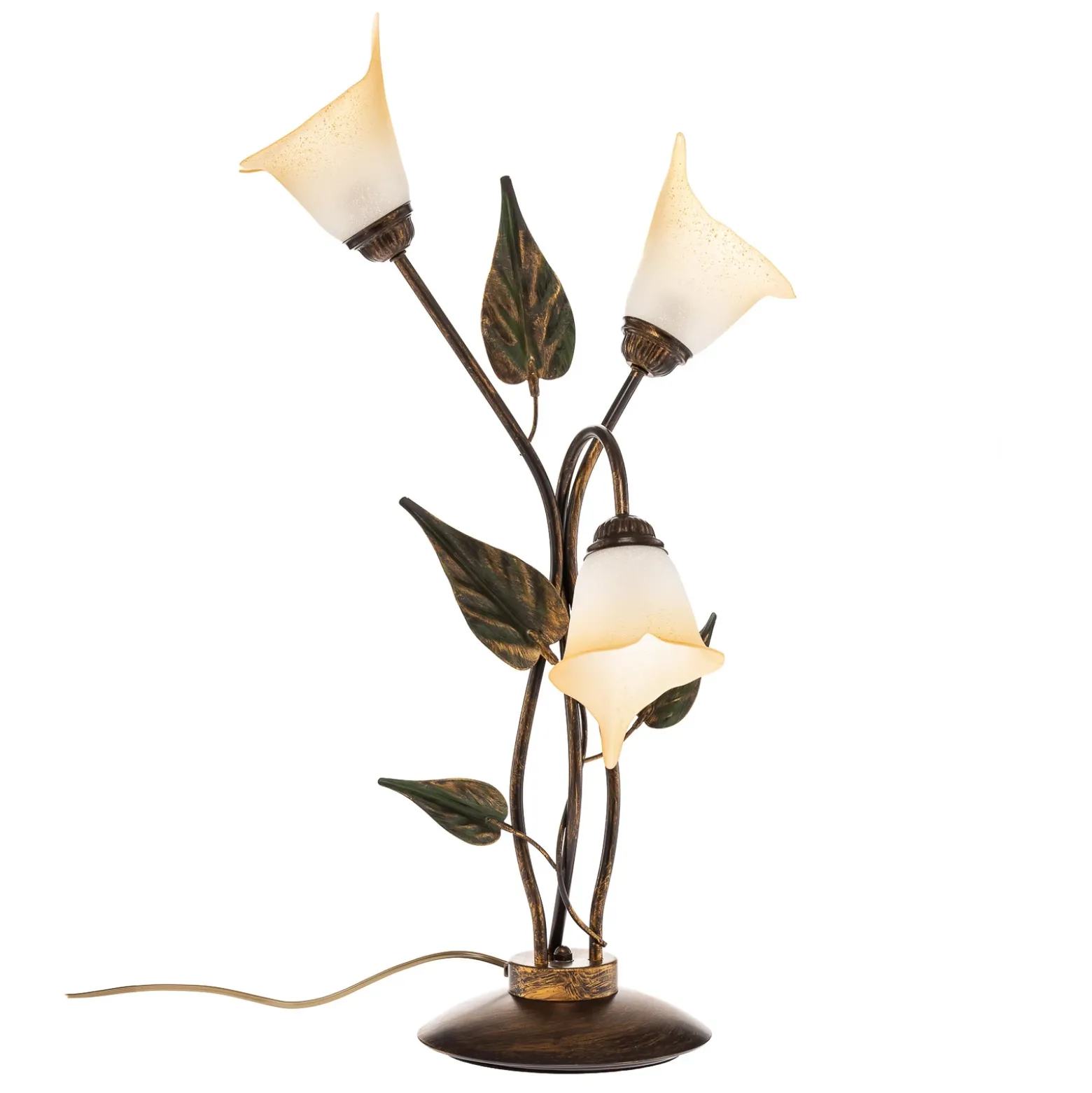 Lámpara de mesa Miranda 3 luces, bronce