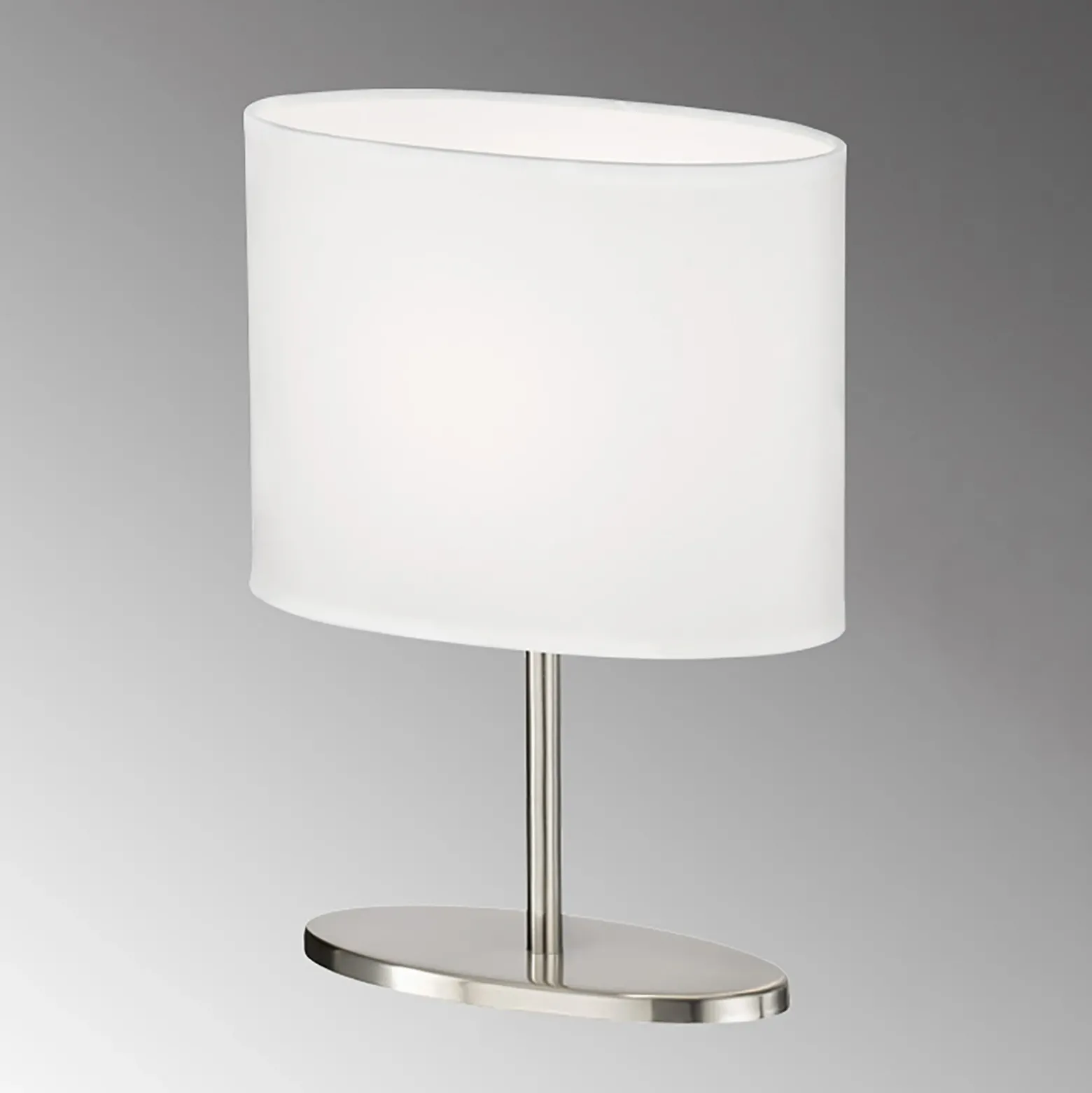 Lámpara de mesa Modena, blanco/níquel, chintz, altura 27 cm, E14