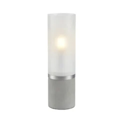 Lámpara de mesa Molo, base de hormigón vidrio esmerilado altura 30cm
