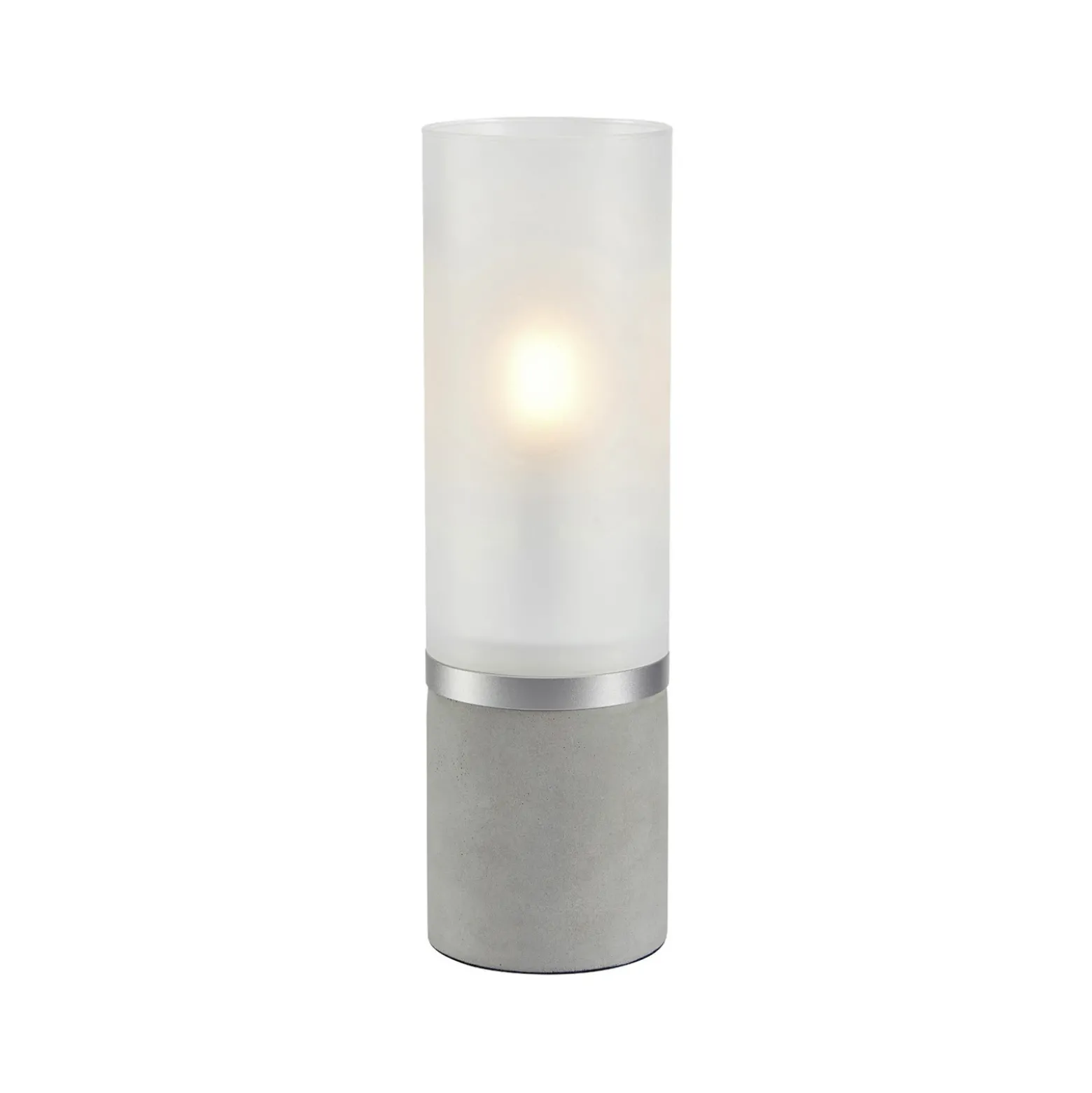 Lámpara de mesa Molo, base de hormigón vidrio esmerilado altura 30cm