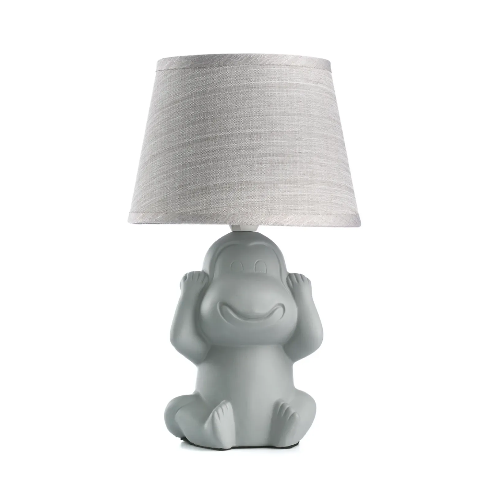 Lámpara de mesa Monkey, gris, cerámica, 28 cm de altura, E14