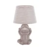 Lámpara de mesa Monkey, marrón, cerámica, 28 cm de altura, E14