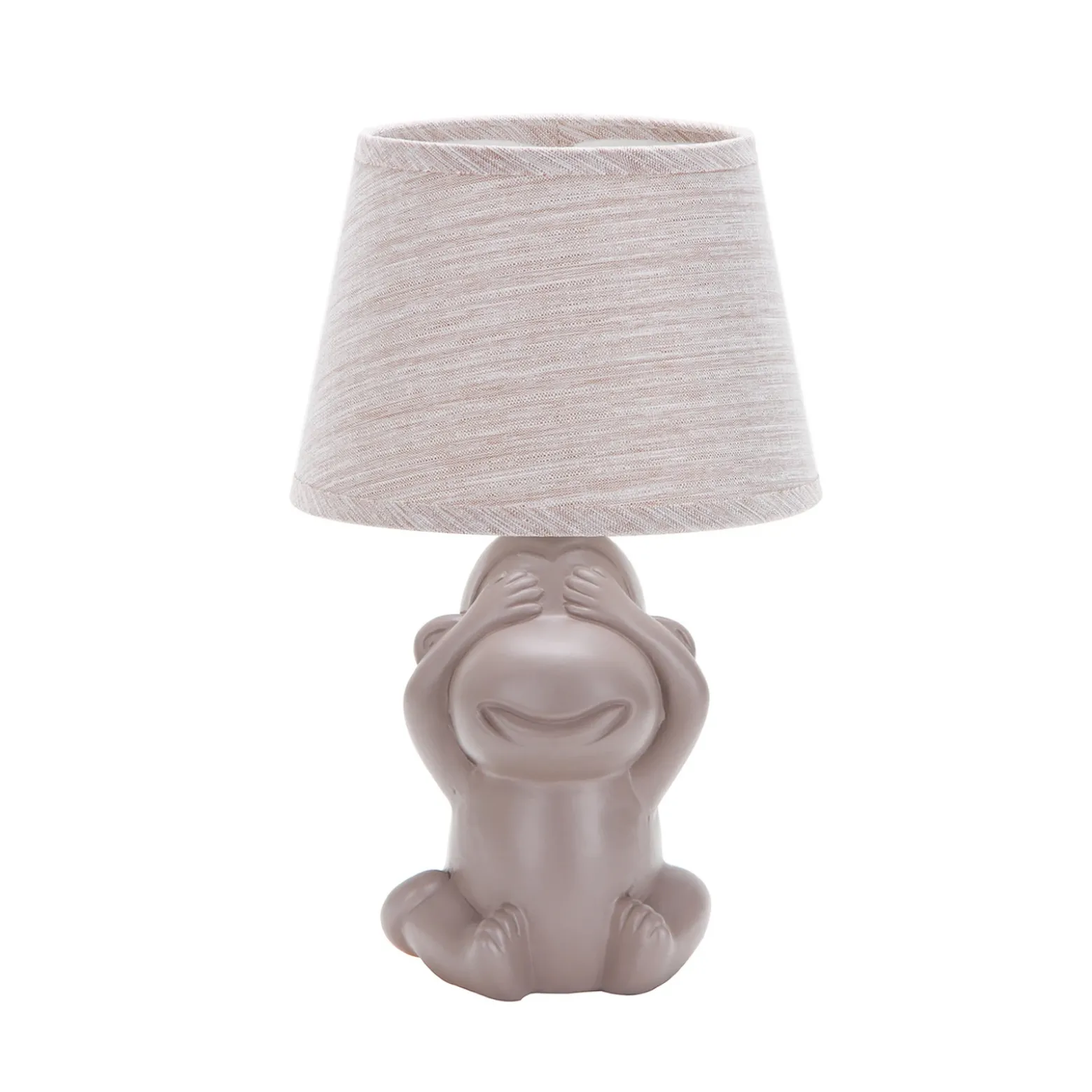 Lámpara de mesa Monkey, marrón, cerámica, 28 cm de altura, E14
