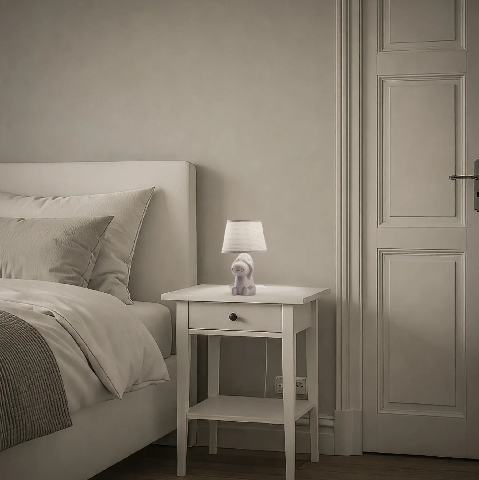 Lámpara de mesa Monkey, marrón, cerámica, 28 cm de altura, E14
