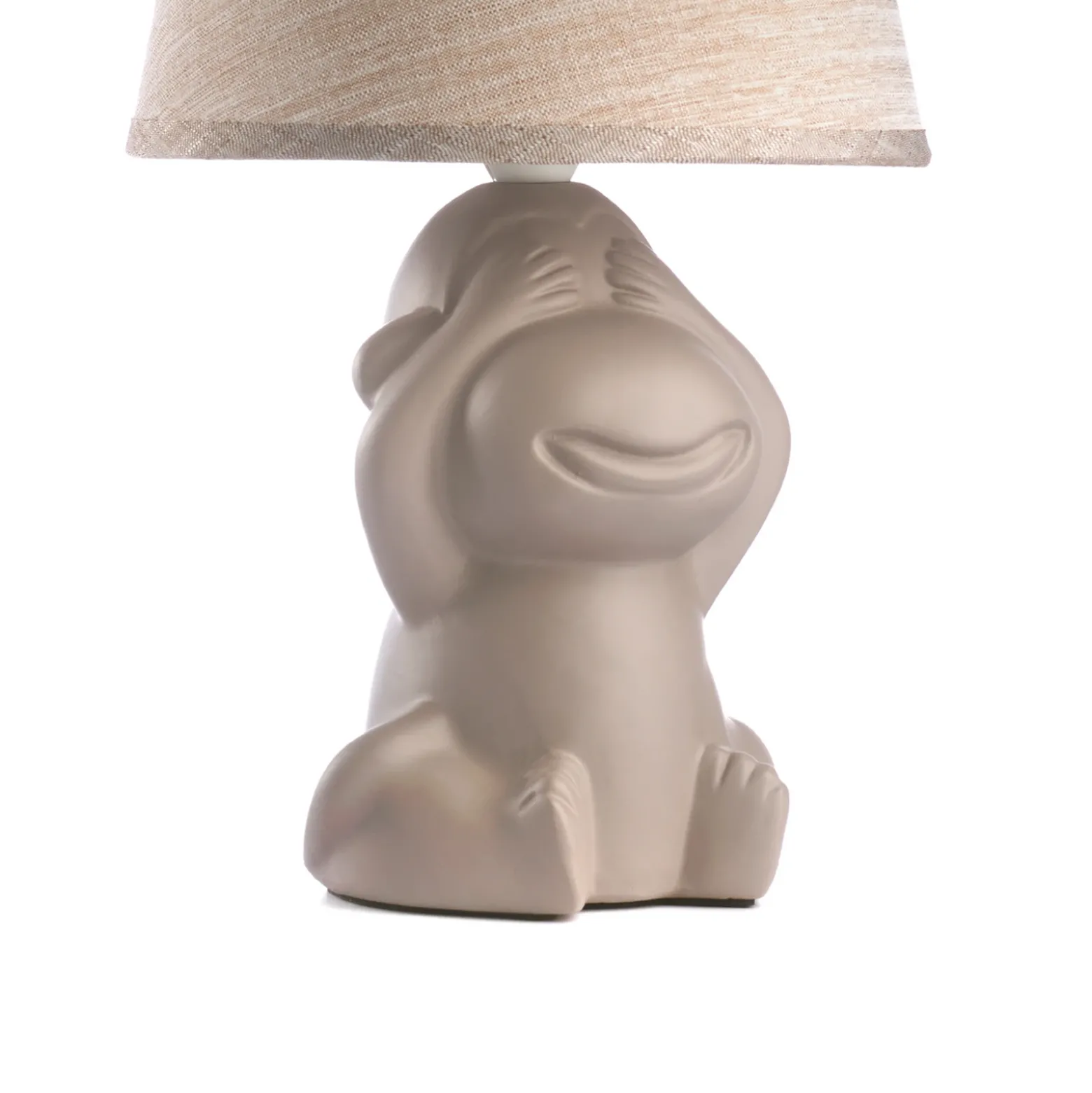 Lámpara de mesa Monkey, marrón, cerámica, 28 cm de altura, E14