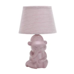 Lámpara de mesa Monkey, rosa, cerámica, 28 cm de altura, E14