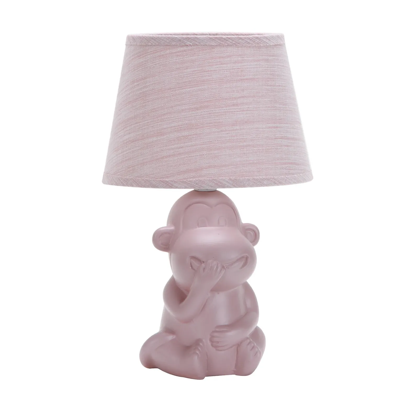 Lámpara de mesa Monkey, rosa, cerámica, 28 cm de altura, E14