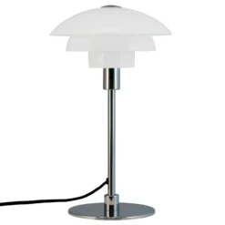Lámpara de mesa Morph de Dyberg Larsen, ópalo, altura 35 cm, cristal