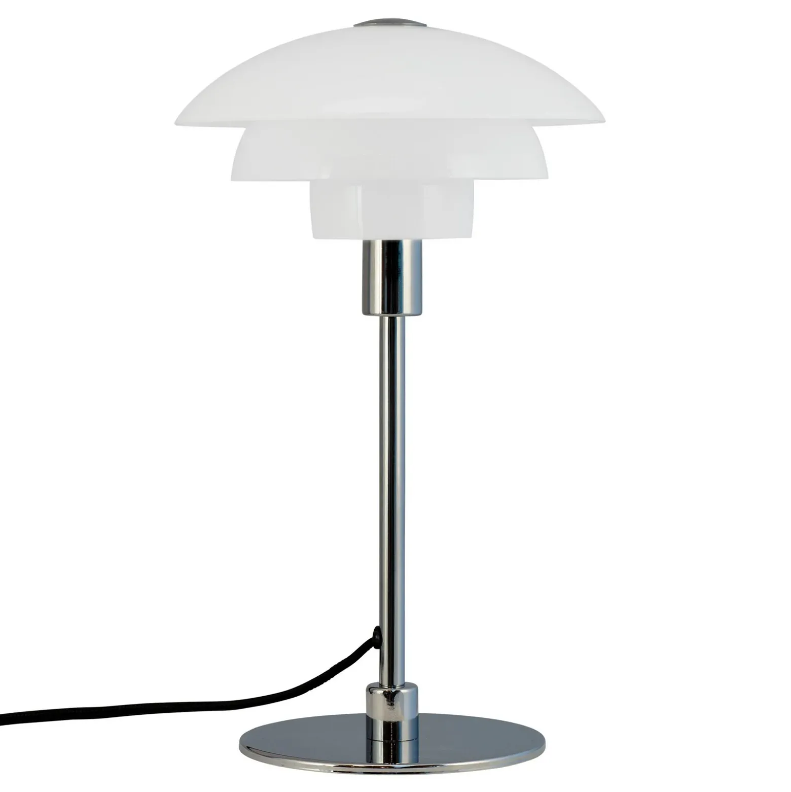 Lámpara de mesa Morph de Dyberg Larsen, ópalo, altura 35 cm, cristal