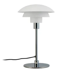 Lámpara de mesa Morph de Dyberg Larsen, blanca, altura 35 cm, metal
