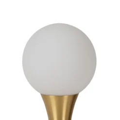 Lámpara de mesa Moya con pantalla de vidrio, oro