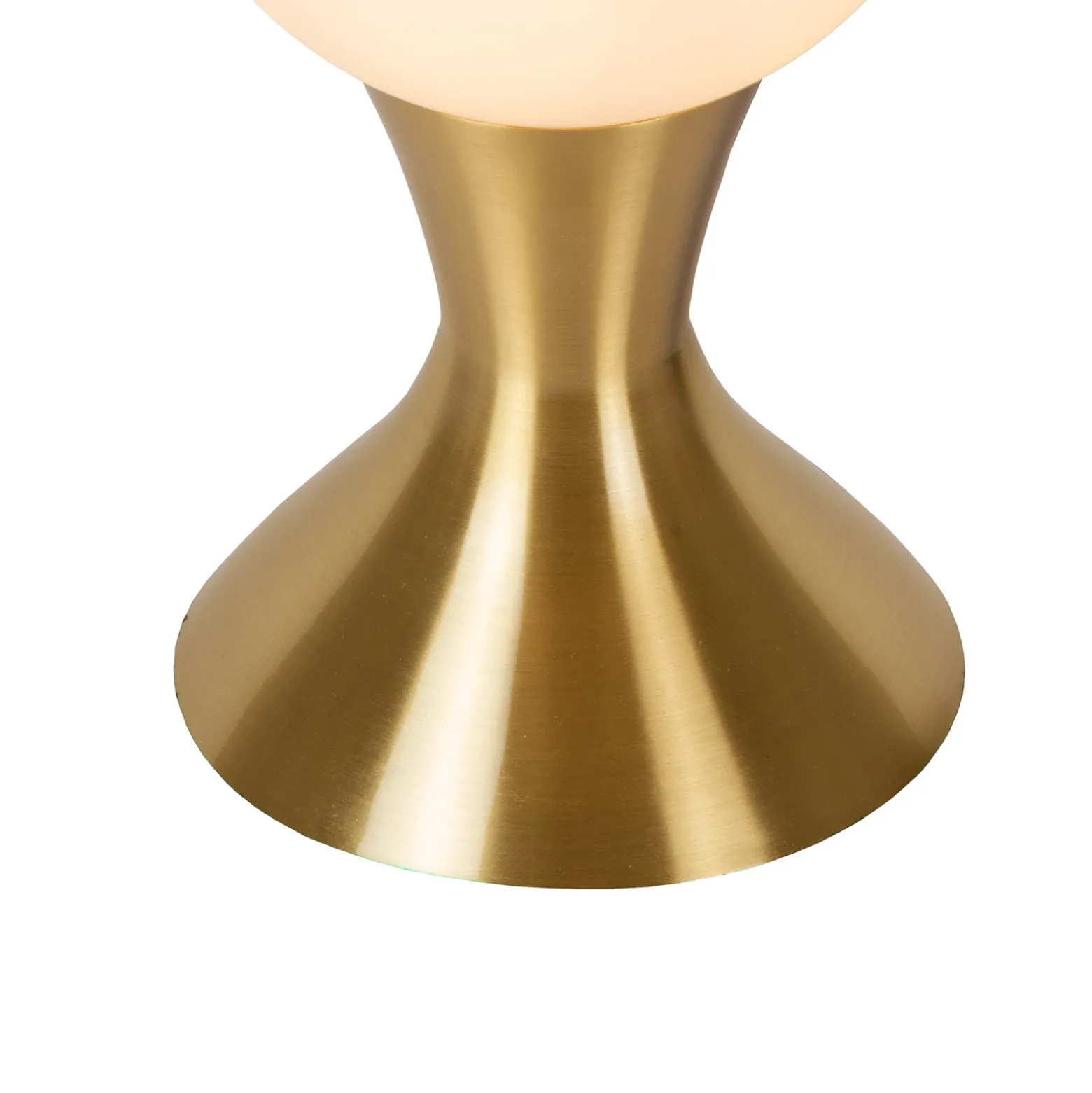 Lámpara de mesa Moya con pantalla de vidrio, oro