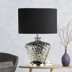 Lámpara de mesa Network con pantalla negra