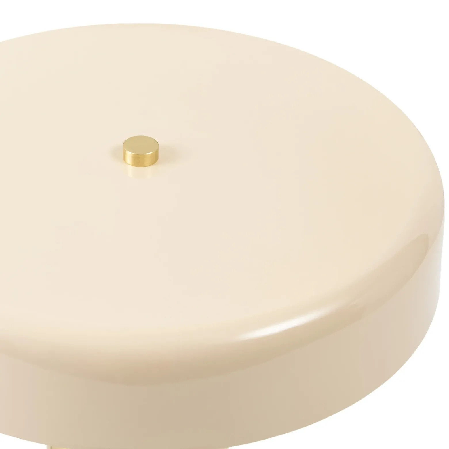 Lámpara de mesa Nola Dionne, latón/beige, 33 cm, metal, E14