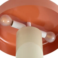 Lámpara de mesa Nola Dionne, naranja/beige, 33 cm, metal, E14