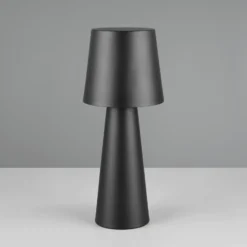 Lámpara de mesa Nubia, negra, altura 40 cm, metal, E27