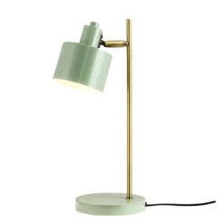 Lámpara de mesa Ocean de Dyberg Larsen, color oliva/latón, altura 43 cm