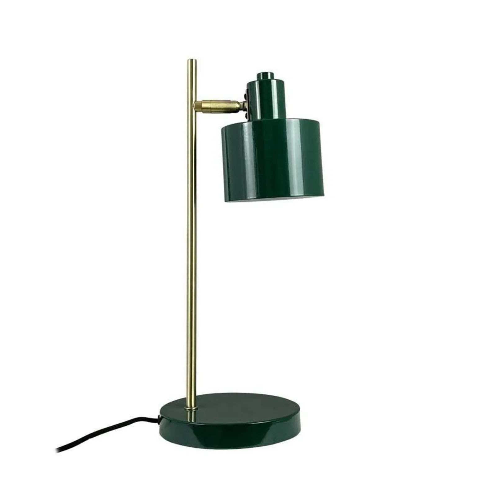 Lámpara de mesa Ocean de Dyberg Larsen, verde oscuro/latón, 43 cm