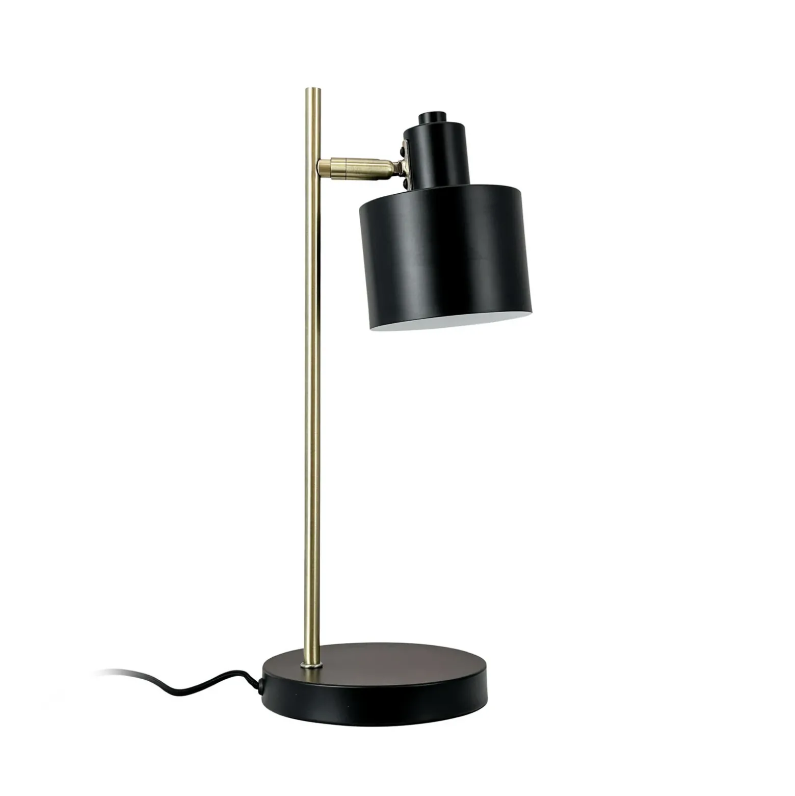 Lámpara de mesa Ocean de Dyberg Larsen, negra/latón, 43 cm